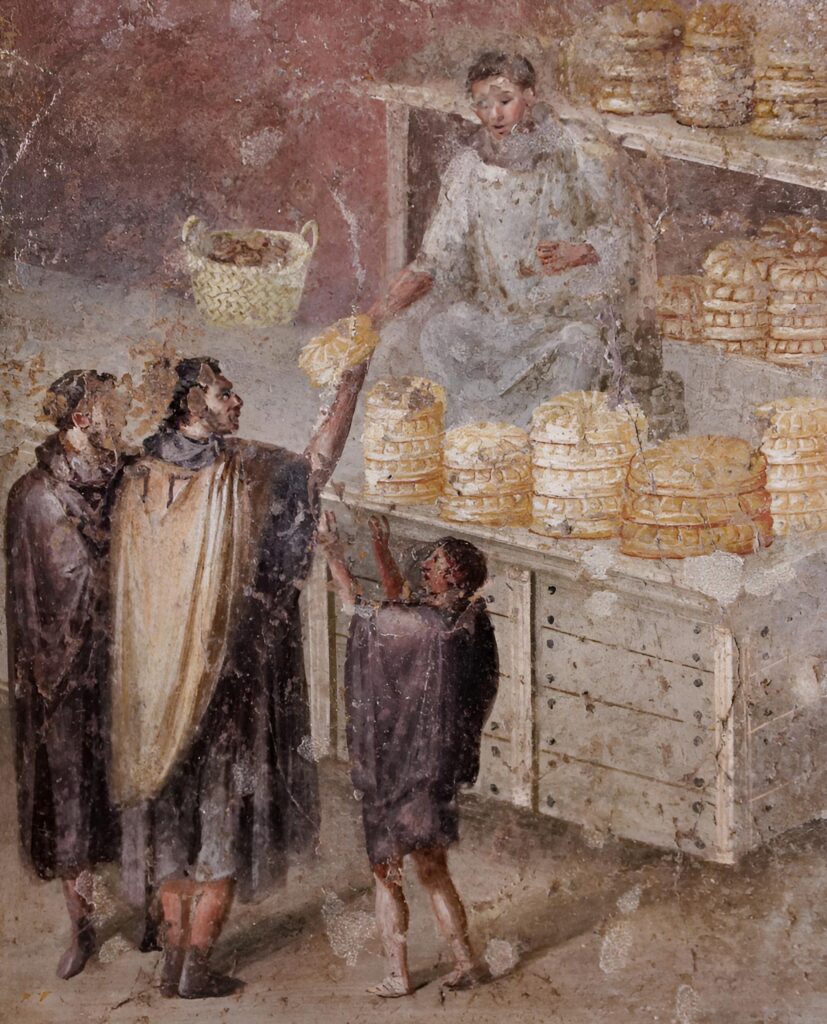 vendita pane fresco a Pompei restaurata